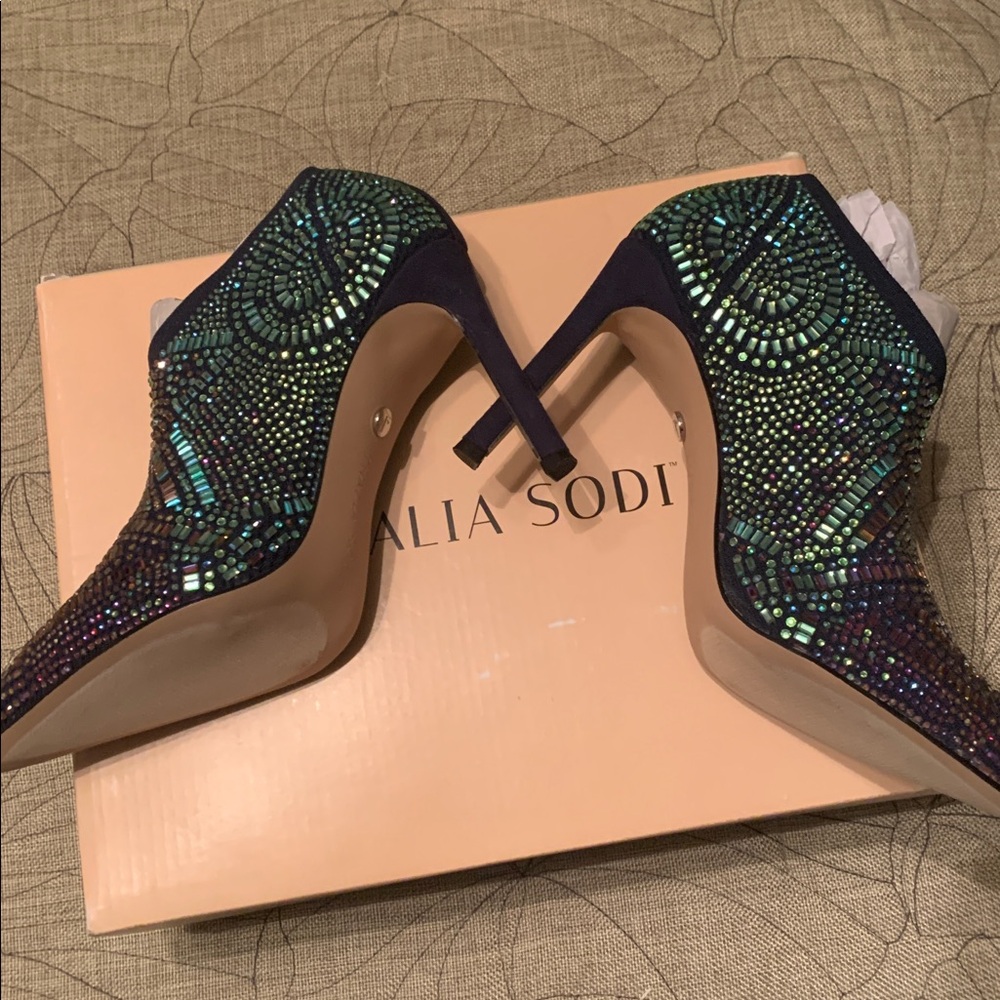 Thalia Sodi Multicolor Sparkle Embellished Heels